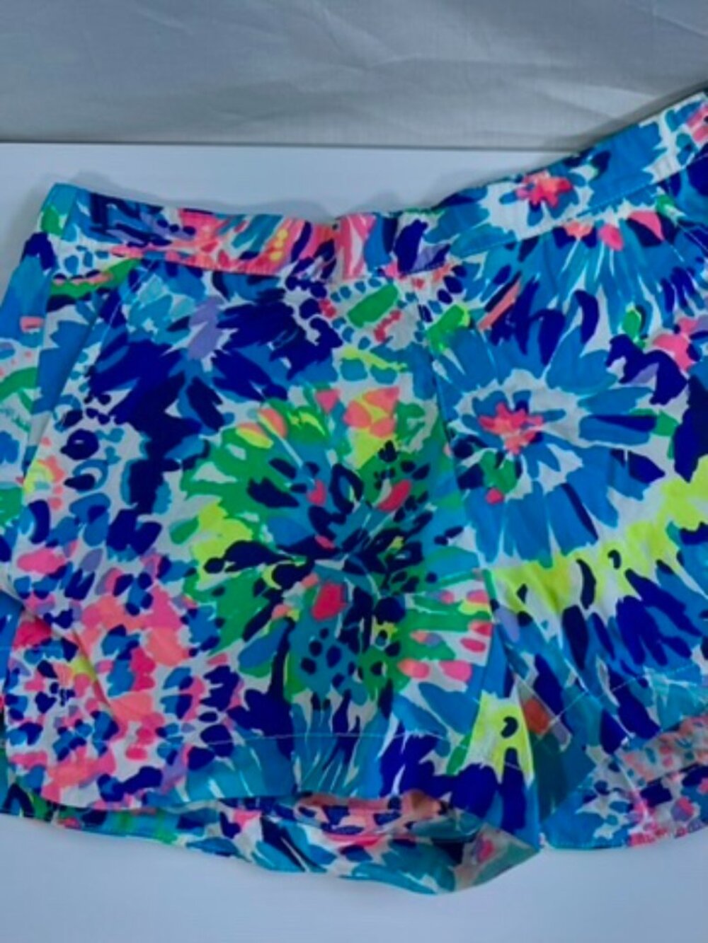 Lilly Pulitzer Multicolor Floral Athletic Shorts - Blue Base with Neon Accents